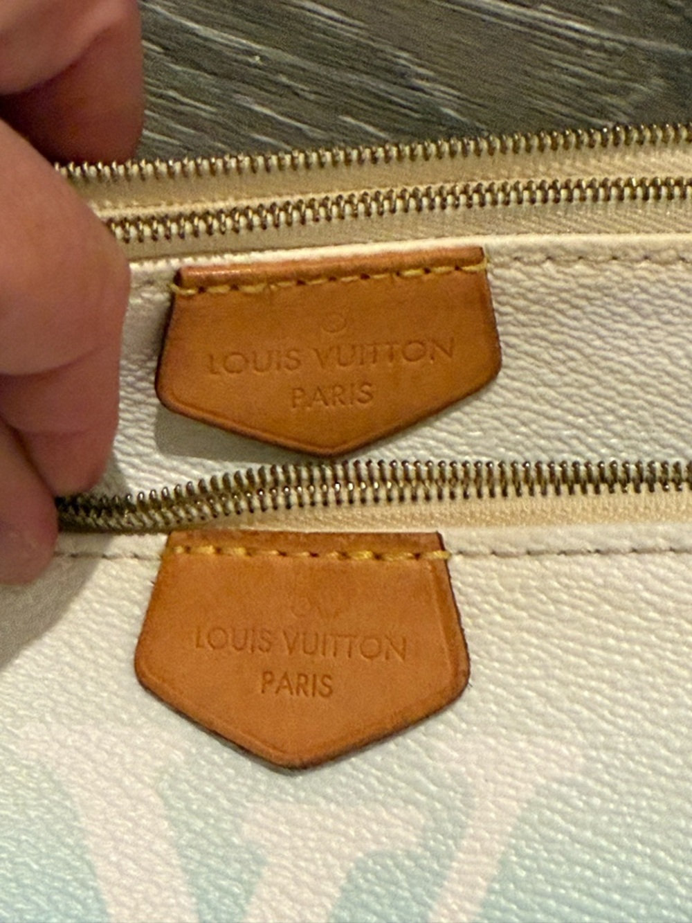 Louis Vuitton Blue to Cream Ombre Monogram Mini Shoulder Bag with Gold Chain - Picture 6 of 7